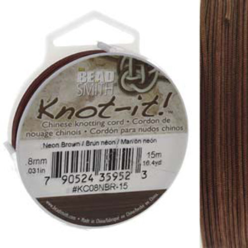Chinese Knotting Cord Neon Brown - 0.8mm - 15m - KC08NBR-15