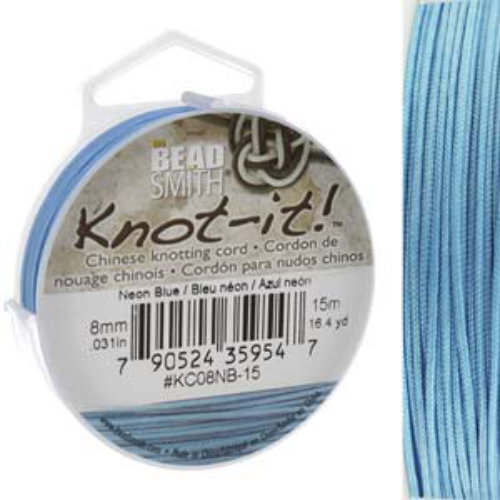 Chinese Knotting Cord Neon Blue - 0.8mm - 15m - KC08NB-15