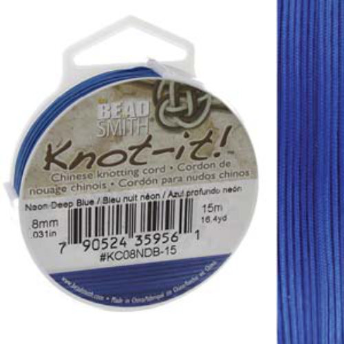 Chinese Knotting Cord Neon Deep Blue - 0.8mm - 15m - KC08NDB-15
