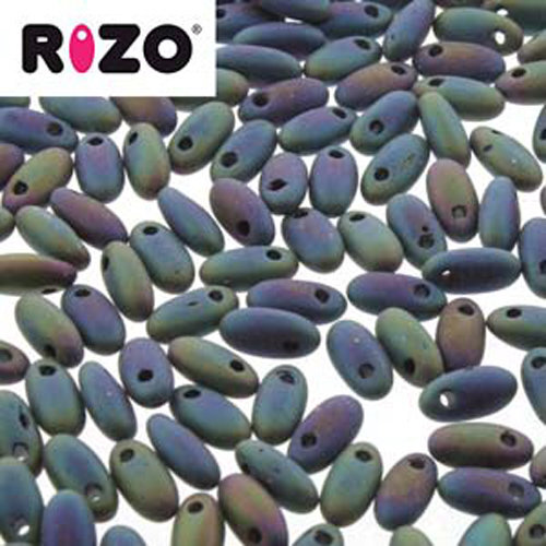 Rizo 2.5mm x 6mm - RZ256-23980-21155 - Matte Jet Green Iris - 100gm Bag