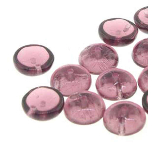 Piggy Beads - 2 Hole - 50 Bead Strand - PGY48-20060 - Amethyst