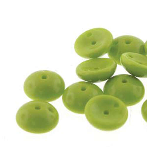 Piggy Beads - 2 Hole - 50 Bead Strand - PGY48-53400 - Green Opaque