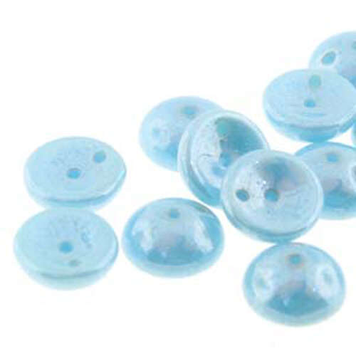 Piggy Beads - 2 Hole - 50 Bead Strand - PGY48-63020-14400 - Turquoise Opaque Hematite