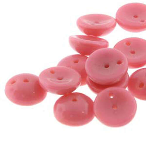 Piggy Beads - 2 Hole - 50 Bead Strand - PGY48-73020 - Pink Opaque