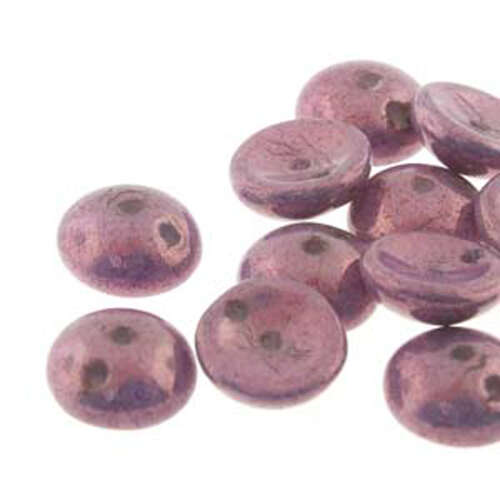 Piggy Beads - 2 Hole - 50 Bead Strand - PGY48-03000-15726 - Chalk White Amethyst