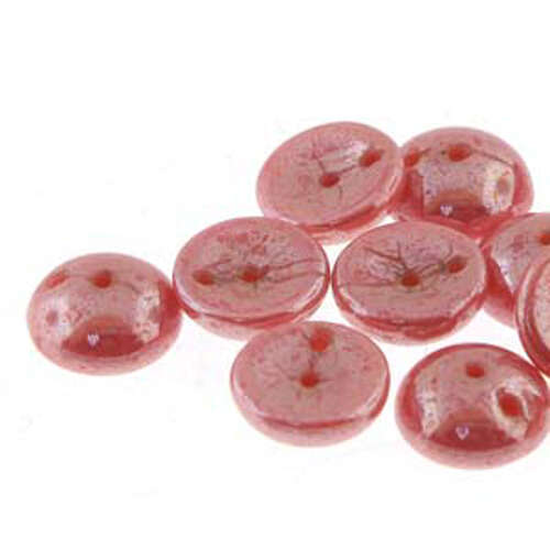 Piggy Beads - 2 Hole - 50 Bead Strand - PGY48-73020-14400 - Pink Opaque Hematite