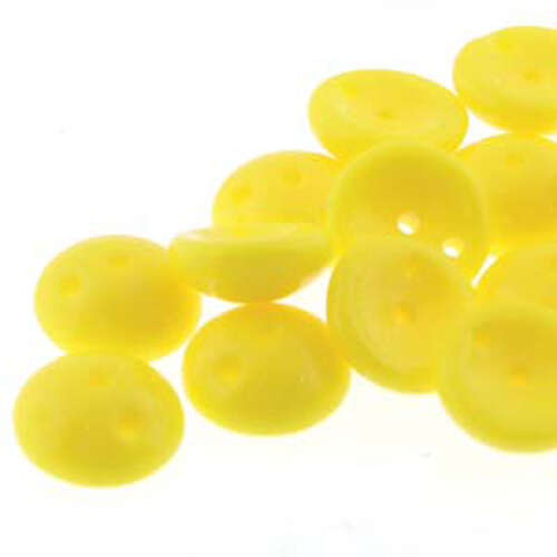 Piggy Beads - 2 Hole - 50 Bead Strand - PGY48-83130 - Yellow Opaque