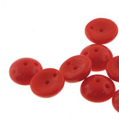 Piggy Beads - 2 Hole - 50 Bead Strand - PGY48-93200 - Red Opaque