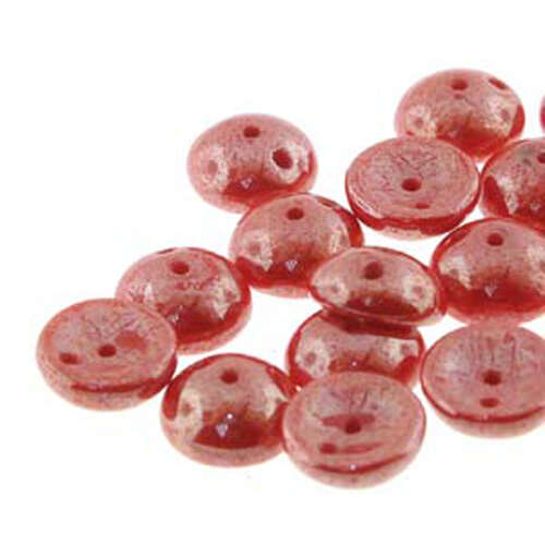 Piggy Beads - 2 Hole - 50 Bead Strand - PGY48-93200-14400 - Red Opaque Hematite