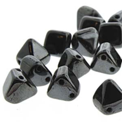 Pyramid Stud 6mm - Jet Full Chrome - PYR0623980-27200 - 25 Bead Strand
