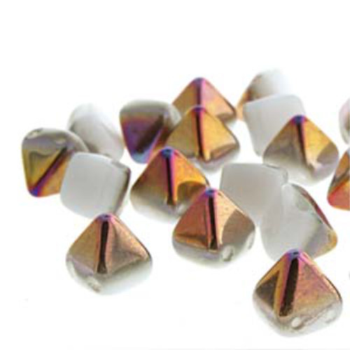 Pyramid Stud 6mm - Chalk Sliperit - PYR0602020-29500 - 25 Bead Strand
