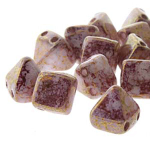 Pyramid Stud 6mm - Chalk Terracotta Purple - PYR0602020-15496 - 25 Bead Strand
