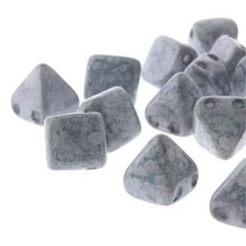 Pyramid Stud 6mm - Chalk Terracotta Blue - PYR0602020-15464 - 25 Bead Strand