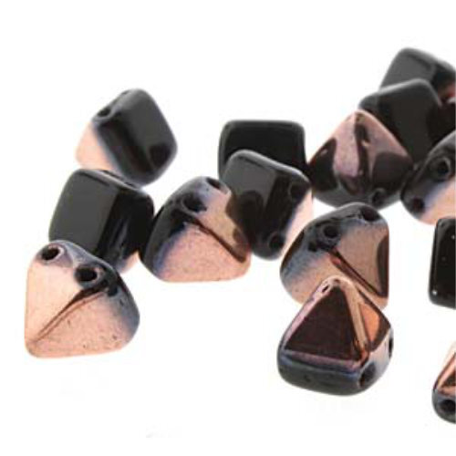 Pyramid Stud 6mm - Jet Gold Capri - PYR0623980-27101 - 25 Bead Strand