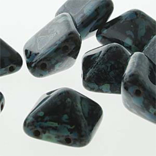 Pyramid Stud 12mm - Jet Picasso - PYR1223980-86800 - 12 Bead Strand