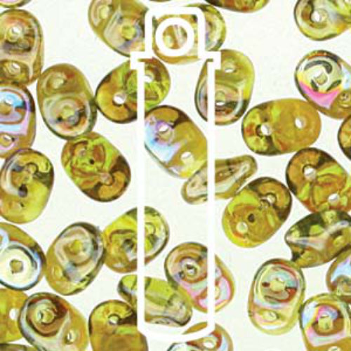 Super Duo 2.5mm x 5mm - DU0550230-98532 - Olivine Brown Rainbow - 22.5gm Tube
