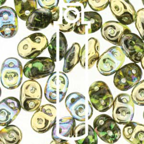 Super Duo 2.5mm x 5mm - DU0550230-98536 - Olivine Golden Rainbow - 22.5gm Tube