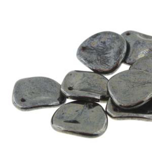 Petal 14mm x 13mm - Jet Hematite - PTL1413-23980-14400 - 50 Bead Strand