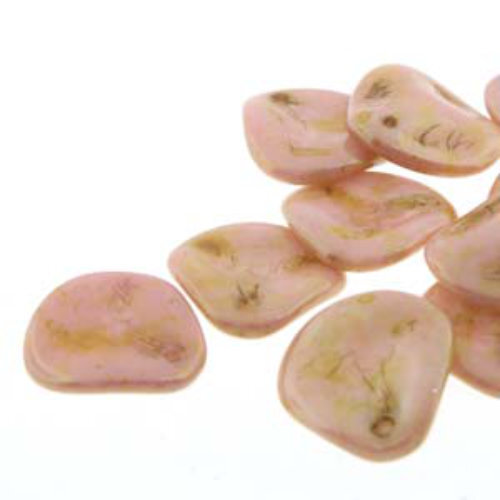 Petal 14mm x 13mm - Chalk Travertine Red - PTL1413-02020-65491 - 50 Bead Strand