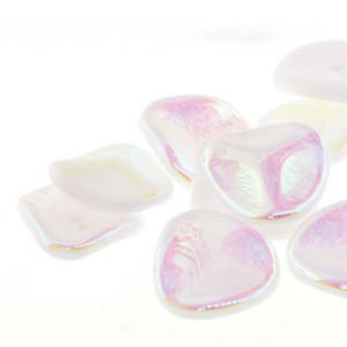 Petal 14mm x 13mm - Chalk AB - PTL1413-02020-28701 - 50 Bead Strand