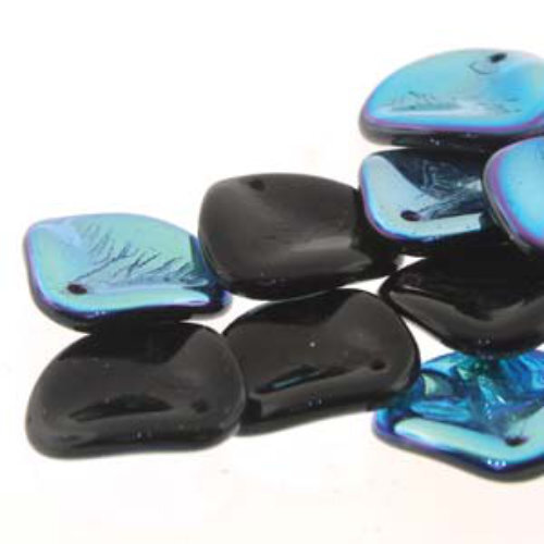 Petal 14mm x 13mm - Jet AB - PTL1413-23980-28701 - 50 Bead Strand