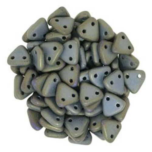 CzechMates 6mm Triangle Beads - 2 Hole - Matte Iris Brown - TRI06-23980-21115 - 100gm Bag