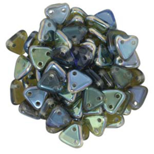 CzechMates 6mm Triangle Beads - 2 Hole - Sapphire Celsian - TRI06-30050-22501 - 100gm Bag