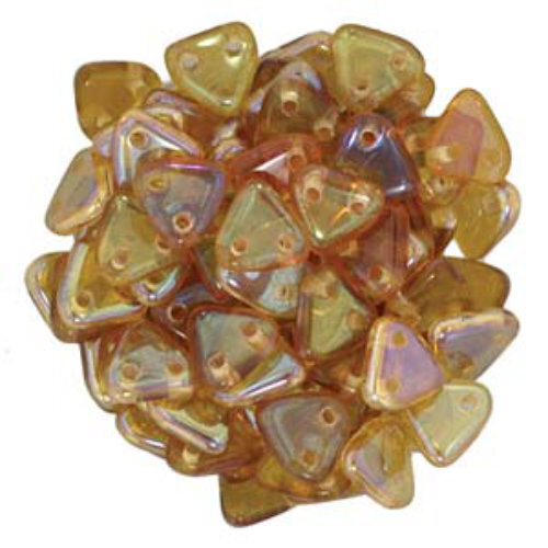 CzechMates 6mm Triangle Beads - 2 Hole - Rosaline Celsian - TRI06-70120-22501 - 100gm Bag