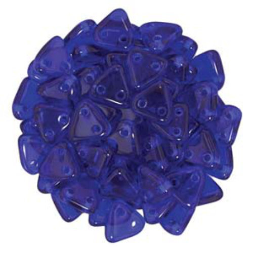 CzechMates 6mm Triangle Beads - 2 Hole - Cobalt - TRI06-30090 - 100gm Bag