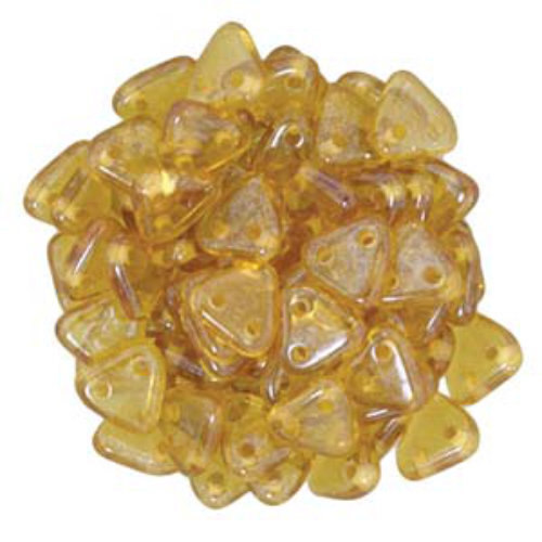 CzechMates 6mm Triangle Beads - 2 Hole - Topaz Champagne Luster - TRI06-10060-14413 - 100gm Bag