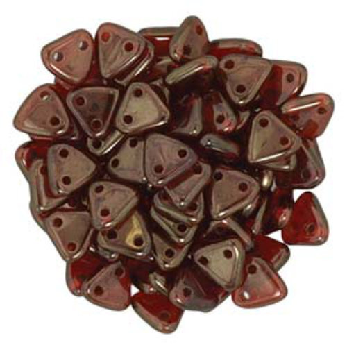 CzechMates 6mm Triangle Beads - 2 Hole - Siam Ruby - TRI06-LJ90080 - 100gm Bag