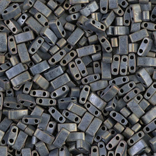 Miyuki Half Tila Bead - TLH2002 - Matte Metallic Silver Grey - 50gm Bag