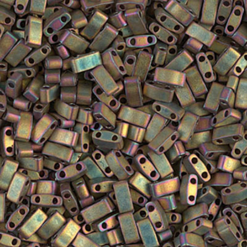 Miyuki Half Tila Bead - TLH2035 - Matte Metallic Khaki Iris - 50gm Bag