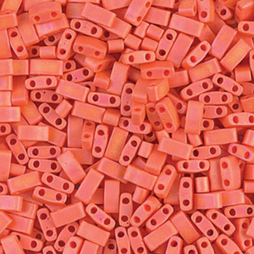 Miyuki Half Tila Bead - TLH0406FR - Matte Opaque Orange AB - 50gm Bag