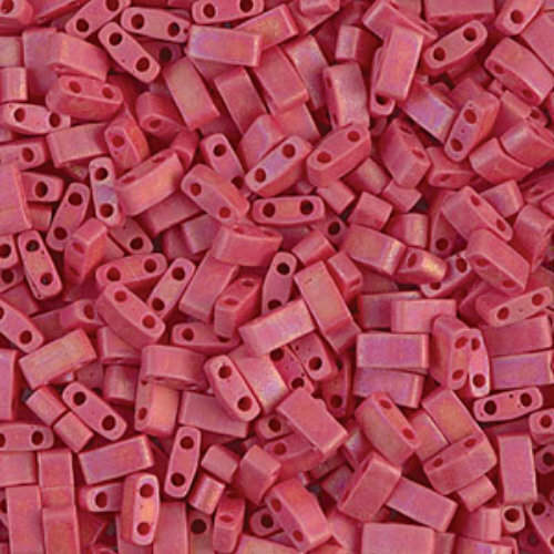 Miyuki Half Tila Bead - TLH0408FR - Matte Opaque Red AB - 50gm Bag
