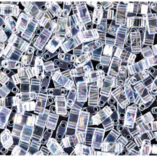 Miyuki Half Tila Bead - TLH0250 - Transparent Crystal AB - 50gm Bag