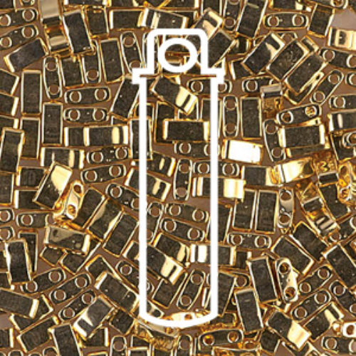 Miyuki Half Tila Bead - TLH0191 - 24K Gold Plated - 7.8gm Tube