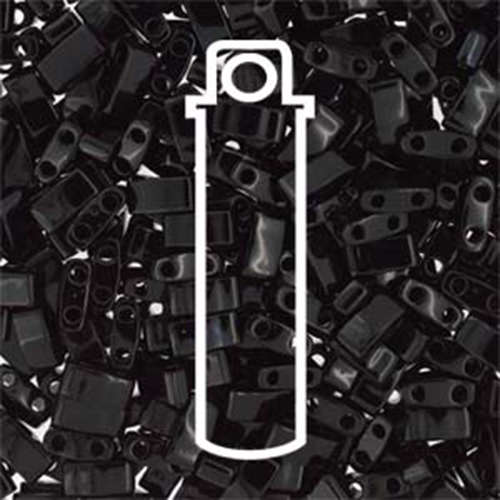 Miyuki Half Tila Bead - TLH0401 - Opaque Black - 7.8gm Tube