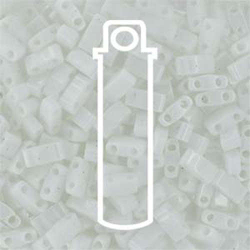 Miyuki Half Tila Bead - TLH0402 - Opaque White - 7.8gm Tube