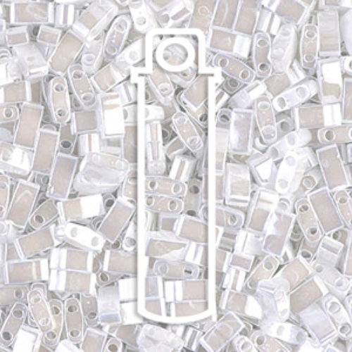 Miyuki Half Tila Bead - TLH0420 - Opaque White Pearl - 7.8gm Tube
