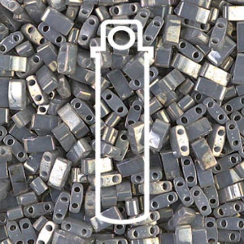 Miyuki Half Tila Bead - TLH1865 - Galvanized Grey Luster - 7.8gm Tube