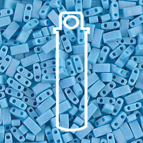 Miyuki Half Tila Bead - TLH0413FR - Matte Opaque Turquoise Blue AB - 7.8gm Tube