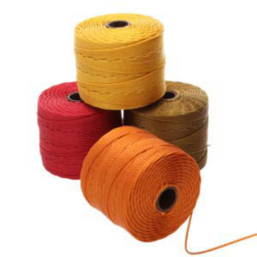 S-Lon Standard Twist Bead / Macrame Cord (TEX210) - Spice Mix - Light Gold / Red Hot / Antique Gold / Rust - 77yd Spools - SLBC-MIX13