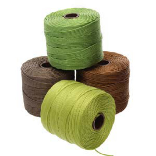 S-Lon Standard Twist Bead / Macrame Cord (TEX210) - Herb Mix - Chocolate / Lemon Grass / Dark Brown / Avocado - 77yd Spools - SLBC-MIX14