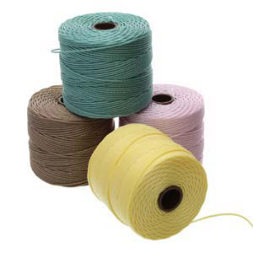 S-Lon Standard Twist Bead / Macrame Cord (TEX210) - Sorbet Blush Mix - Blush / Sand / Sunlight  Vintage Jade - 77yd Spools - SLBC-MIX15