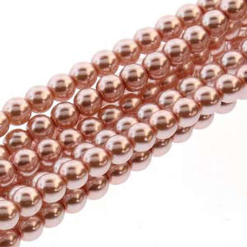 4mm Czech Glass Pearl - 120 Bead Strand - PRL04-70417A - Rose Creme