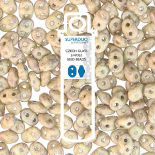 Super Duo 2.5mm x 5mm - DU0503000-85455 - Matte Chalk Dark Travertine - 22.5gm Tube