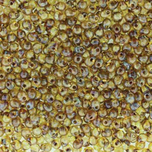 Miyuki 3.4mm Drop Bead - DP-94501 - Transparent Picasso Saffron - 250gm Bag