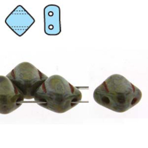 Silky 6mm - Opaque Green Travertine - SQ206-53400-86800 - 40 Bead Strand