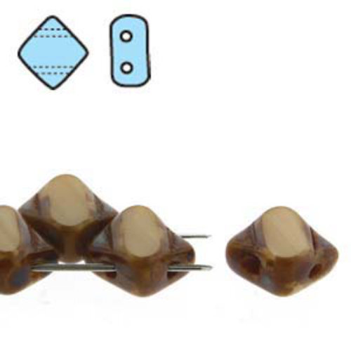 Silky 6mm Table Cut - Opaque Beige Travertine - SQ2C06-13020-86800 - 40 Bead Strand